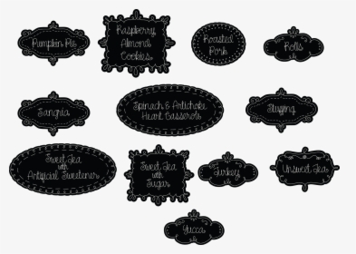 Thumb Image - Black And White Food Tags, HD Png Download, Free Download