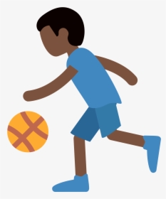 Vector Black And White Library Basketball Player Clipart - Someone Bouncing A Ball, HD Png Download, Free Download