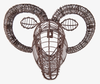 Eko Ram Horns Mini Wire Animal Heads Nkuku Warm Rust - Illustration, HD Png Download, Free Download