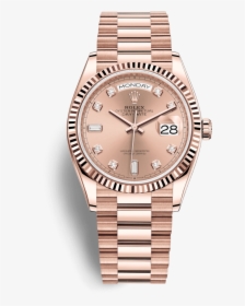 Rolex Day-date 36mm Rose Diamond Dial 18k Rose Gold - Rolex Day Date 36 White Gold, HD Png Download, Free Download