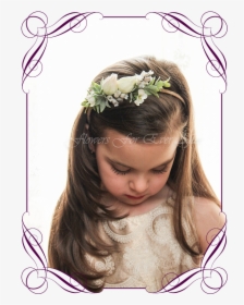 Silk Artificial Flower Girl Head Band Floral Head Piece - Wedding Basket For Flower Girl, HD Png Download, Free Download