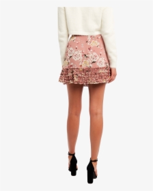 Floral Frill Skirt In Colour Pink Nectar - Miniskirt, HD Png Download ...