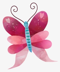 Hermosa Mariposa Acuarela Cartoon Png, Transparent Png, Free Download