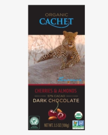 Cachet Tanaznia Single Origin Dark Chocolate With Cherries - Cachet Dark Chocolate Cherries & Almonds, HD Png Download, Free Download