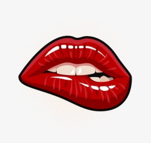 Lips Clipart Png - Pop Art Biting Lip, Transparent Png, Free Download