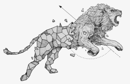 #lion #anime #geometry #draw #drawing #abstractart - Animals And Geometric Shapes, HD Png Download, Free Download