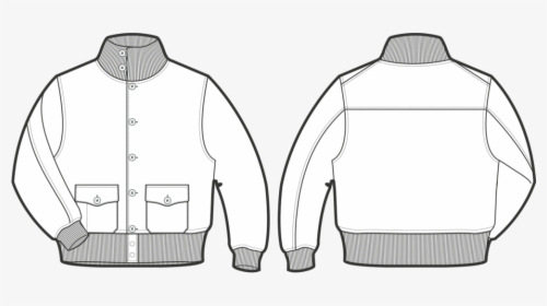 A-1, 1927 Stand Up Buttoned Collar, Buttoned Front - Bomber Jacket Template Png, Transparent Png, Free Download