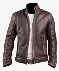 Cafe Racer Leather Jacket Mens , Transparent Cartoons - Leather Jackets In Kanpur, HD Png Download, Free Download