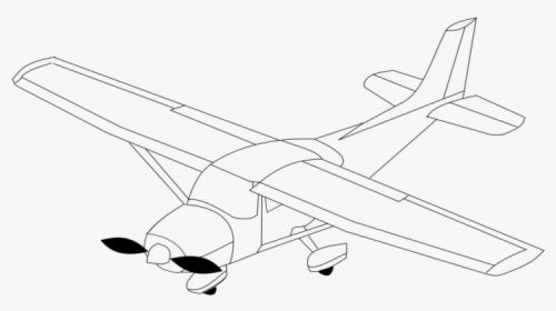 Propeller Driven Aircraft,line Art,angle - Draw A Airplane With A Banner, HD Png Download, Free Download