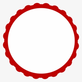 Red & White Scallop Circle Frame Svg Clip Arts - Red And White Circle Icon, HD Png Download, Free Download