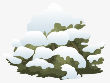 Bush With Snow Clipart, HD Png Download, Free Download