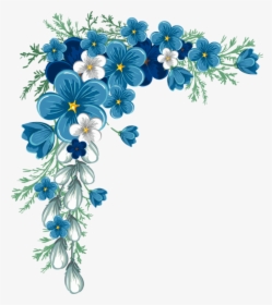 Transparent Marcos Vector Png - Blue Flower Border Png, Png Download, Free Download