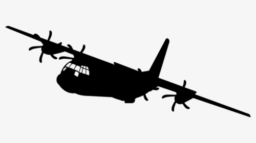 Propeller-driven Aircraft Clipart , Png Download - C 130 Silhouette Png, Transparent Png, Free Download