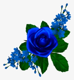 Flores Azules Png - Marcos Con Rosas Azules, Transparent Png, Free Download