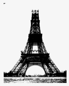 The Eiffel Tower Under Construction In 1888 Stencilized - Eiffel Tower 1888, HD Png Download, Free Download