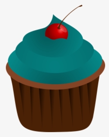 Cupcake, Blue, Food, Sweet, Dessert, Cake, Baked - Cupcake Com Fundo Transparente, HD Png Download, Free Download