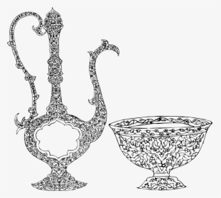 Line Art,cup,body Jewelry - Drawing Islamic, HD Png Download, Free Download