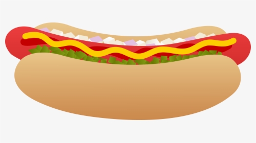 Clip Art On A Bun Clip - Hot Dog Clipart, HD Png Download, Free Download