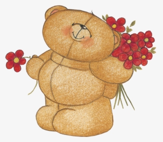 Dulces Momentos - - ★ - Cliparts Ositos Forever Friends - Teddy Bear With Flowers Tattoo, HD Png Download, Free Download