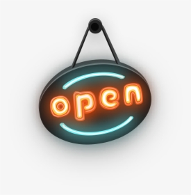 Open, Sign, Signage, Neon, Business, Store, Restaurant - Transparent Background Neon Sign Open, HD Png Download, Free Download