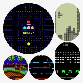5 Classic Video Games V2 - Sonic Mario Pac Man, HD Png Download, Free Download