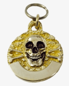 Large Bronze Skull & Cross Bone Tag - Keychain, HD Png Download, Free Download