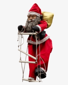 Santa Claus Puppet On Ladder - Christmas Day, HD Png Download, Free Download