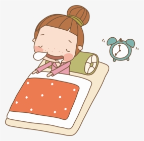 Girl Drawing Transprent Png - Anime Girl Sleeping Drawing, Transparent Png, Free Download