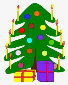 Christmas Tree Illustration - Christmas Tree With Gifts Clipart, HD Png Download, Free Download