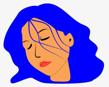 Woman,face,sleeping,blue Vector Graphics,free Pictures, - Girl Face Sleeping Clipart, HD Png Download, Free Download