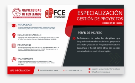 Banner De La Especialización En Gestión De Proyectos - Facultad De Ciencias Economicas Unillanos, HD Png Download, Free Download