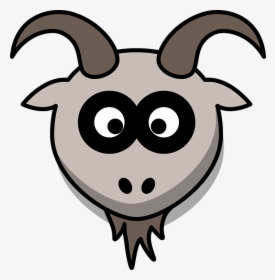 Goat, Head, Cartoon, Gray, Animal, Mountains - Cute Goat Head Clipart, HD Png Download, Free Download