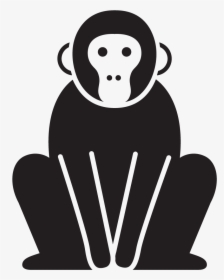 Silhouette Monkey Image Vector Graphics Gorilla - Macaco Silhueta Png, Transparent Png, Free Download