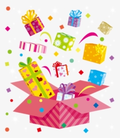 #presente #confete - Open Gift Box Clipart, HD Png Download, Free Download