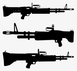 Assault Rifle Automatic Weapon Vector Silhouette - Weapon Vector Png Hd, Transparent Png, Free Download