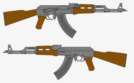 Ak 47 Rifle Vector Drawing - Ak 47 Gun Drawing, HD Png Download, Free Download