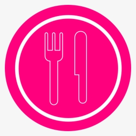 Dinner Plate Knife And Cartoon Fork Icon - Fork And Knife Red, HD Png Download, Free Download