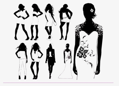 Model Fashion Runway Silhouette - Runway Model Silhouette, HD Png Download, Free Download
