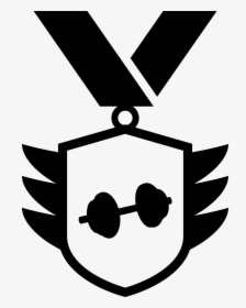 Medal With Shield Shape Hanging Of A Ribbon Necklace - Medal, HD Png Download, Free Download