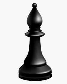 Black Bishop Chess Piece, HD Png Download - kindpng