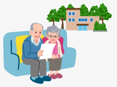 Retired Couple Sitting On A Couch, HD Png Download, Free Download