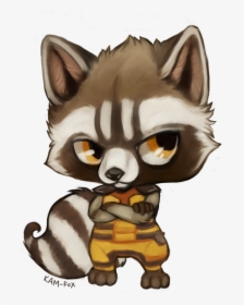 Transparent Raccoon Clipart - Guardians Of The Galaxy Rocket Chibi, HD Png Download, Free Download