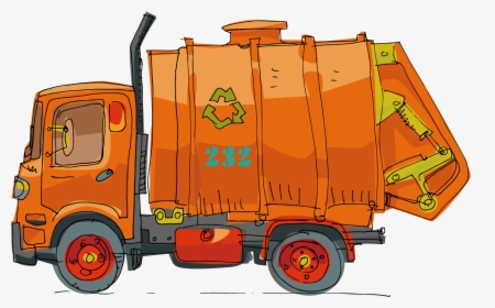 Garbage Truck Cartoon - Garbage Truck Cartoon Png, Transparent Png, Free Download