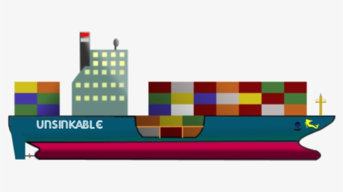 Containeur Ship "the Unsinkable - Container Ship Transparent Background Clipart, HD Png Download, Free Download