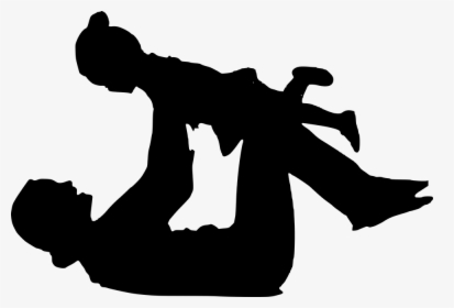 Silhouette, Child, Playing, Mother, Home, Family - Silhouette Lying Down Png, Transparent Png, Free Download