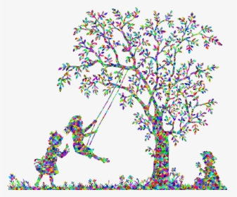 Transparent Kids Background Images Png - Tree Swing Silhouette, Png Download, Free Download