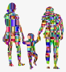 Chromatic Checkered Family With A Child In The Middle - Portable Network Graphics, HD Png Download, Free Download