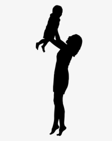 Baby Child Family Free Picture - Woman With Baby Silhouette, HD Png Download, Free Download