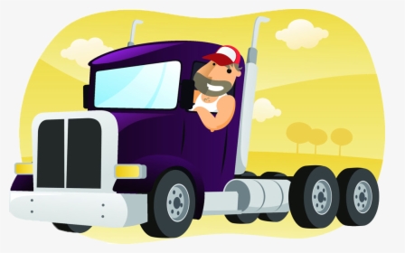 Driving Clipart Lorry Driver - Cartoon Truck Driver, HD Png Download, Free Download