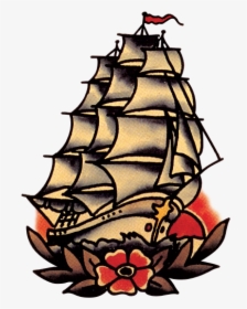 Navy Clipart Shipping - Traditional Ship Tattoo Flash, HD Png Download, Free Download